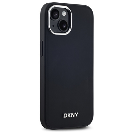 DKNY POKROWIEC DO IPHONE 15 PLUS DO MAGSAFE HARDCASE PLAIN LOGO SKÓRZANE