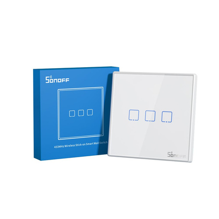 Sonoff T2EU1C-RF jednokanałowy dotykowy włącznik światła przełącznik przycisk Wi-Fi na pilot 433 MHz biały (M0802030009)
