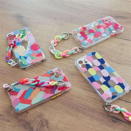 Color Chain Case żelowe elastyczne etui z łańcuchem łańcuszkiem zawieszką do Xiaomi Redmi 10 wielokolorowy (2)