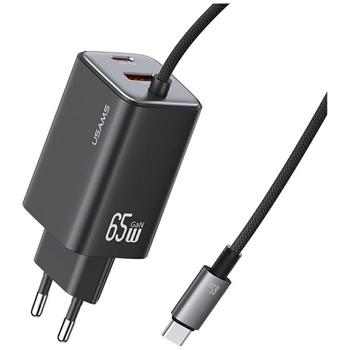 USAMS ŁADOWARKA SIECIOWA 65W DO IPHONE 12 13 14 15 2xUSB-C SZYBKA ŁADOWANIE