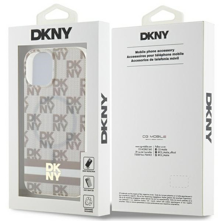 DKNY ETUI HARDCASE DO IPHONE 15 14 13 6.1 DO MAGSAFE CHECKERED MONO STRIPE