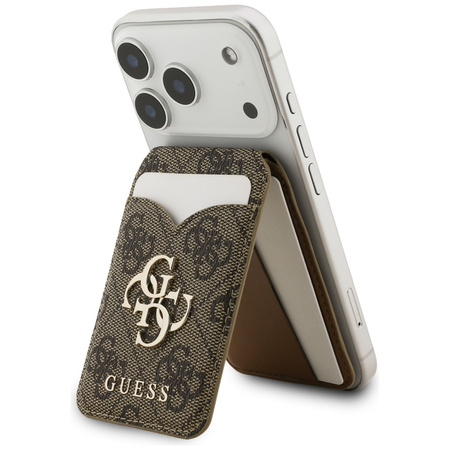 Portfel z lusterkiem Guess 4G Stand & Mirror Magsafe brązowy
