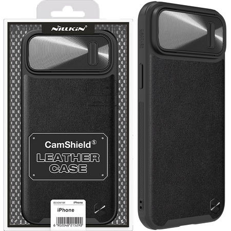 Nillkin CamShield Leather S Case etui iPhone 14 pokrowiec z osłoną na aparat czarny