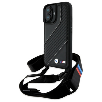 BMW BMHCP16S23PSCCK iPhone 16 6.1 czarny/black hardcase M Edition Carbon Stripe & Strap