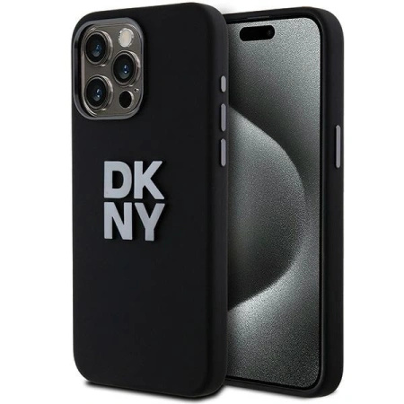 DKNY POKROWIEC DO IPHONE 15 PRO MAX 6.7 LIQUID SILICONE Z LOGO METALOWYM