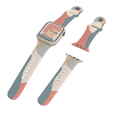 Strap Moro opaska do Apple Watch 8 / 7 / 6 / SE / 5 / 4 / 3 / 2 (41mm / 40mm / 38mm) silikonowy pasek bransoletka do zegarka wzór 3
