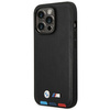 Etui BMW BMHCP14L22PTDK iPhone 14 Pro 6,1" czarny/black Leather Stamp Tricolor