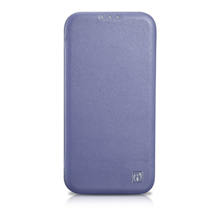iCarer CE Premium Leather Folio Case skórzane etui iPhone 14 z klapką magnetyczne MagSafe jasnofioletowy (WMI14220713-LP)