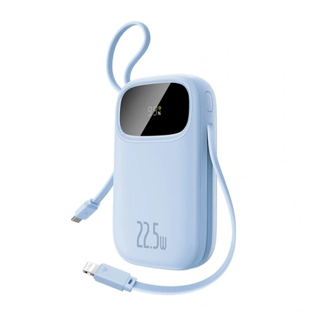 Powerbank Baseus EnerFill FC31 20000mAh 22.5W z wyświetlaczem cyfrowym z 2 wbudowanymi kablami - niebieski