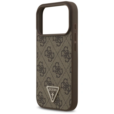 GUESS ETUI LEATHER 4G TRIANGLE STRASS MAGSAFE DO IPHONE 17 PRO POKROWIEC