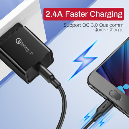 UGREEN KABEL MICRO USB QC 3.0 2.4A DO ŁADOWANIA TELEFONÓW I AKCESORIÓW 0.5M
