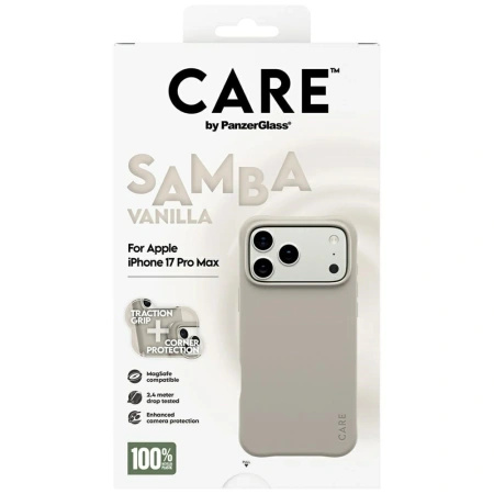 Etui CARE by PanzerGlass Fashionable Samba MagSafe na iPhone 17 Pro Max - szary