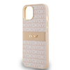 DKNY ETUI HARDCASE DO IPHONE 14 15 136.1 Z METALOWYM LOGO I SKÓRZANĄ STRIPĄ