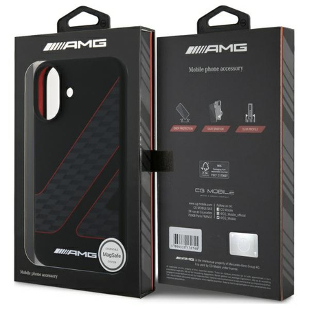 MERCEDES ETUI HARDCASE DO IPHONE 16 6,1 DO MAGSAFE CHECKERED FLAG PATTERN