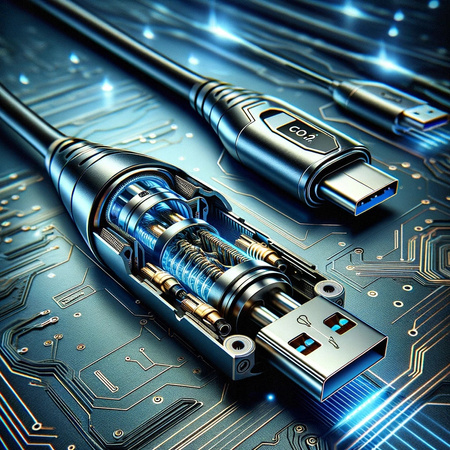 CO2 KABEL PRZEDŁUŻACZ USB-C SZYBKIE ŁADOWANIE USB TYP C 4K 20GBPS 100W 2M