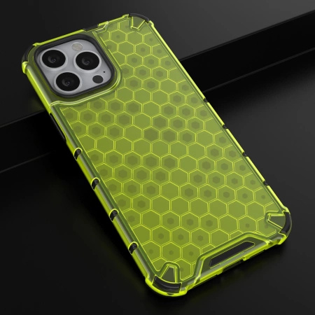 HURTEL ETUI PANCERNE DO IPHONE 13 PRO MAX HONEYCOMB Z ŻELOWĄ RAMKĄ