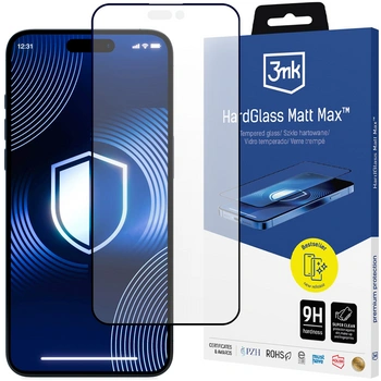 3MK HARDGLASS MATT MAX DO IPHONE 16 SZKŁO HARTOWANE OCHRONA EKRANU