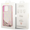 Etui Guess GUHCP14LLC4PSGP na iPhone 14 Pro - różowe Liquid Glitter 4G Transculent
