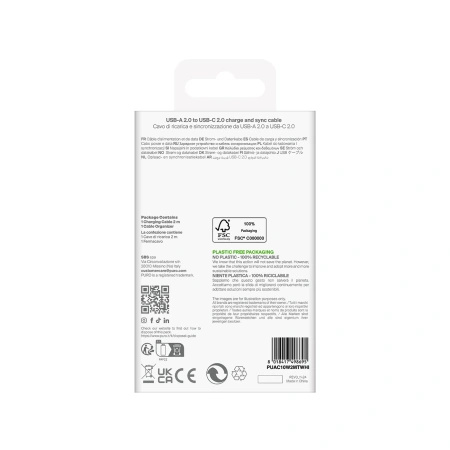 PURO KABEL USB-A DO USB-C 10W 2M DO TELEFONÓW IPHONE DO ŁADOWANIA