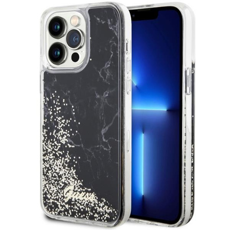 Etui Guess GUHCP14XLCSGSGK na iPhone 14 Pro Max 6.7" - czarne Liquid Glitter Marble