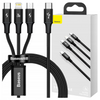 BASEUS KABEL 3W1 USB DO MICRO USB DO LIGHTNING USB-C DO TELEFONÓW 1.5M
