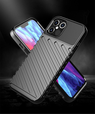 Thunder Case elastyczne pancerne etui pokrowiec iPhone 12 Pro / iPhone 12 niebieski