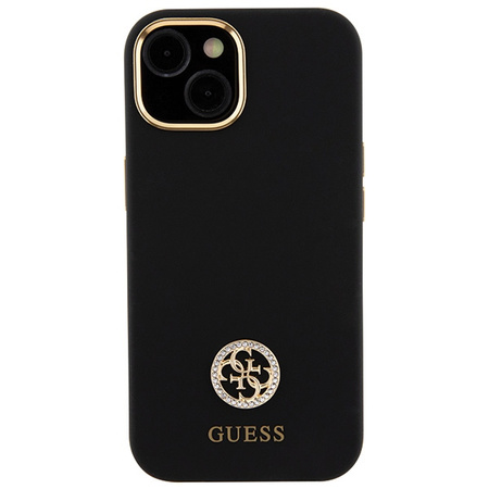 GUESS ETUI HARDCASE DO IPHONE 15 14 13 6.1” SILIKONOWE Z LOGO STRASS 4G
