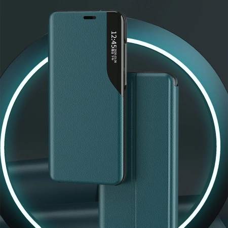 HURTEL ECO LEATHER VIEW CASE POKROWIEC DO IPHONE 13 ETUI Z KLAPKĄ PODSTAWKA
