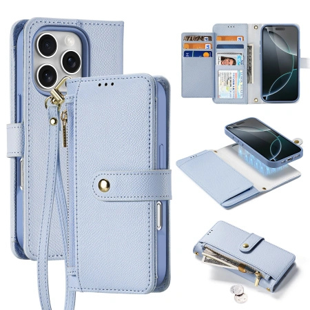 DUX DUCIS ETUI DO IPHONE 16 PRO Z PORTFELEM MAGNETYCZNYM I SKÓRZANĄ OKŁADKĄ