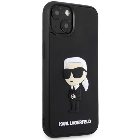 Etui Karl Lagerfeld KLHCP14M3DRKINK na iPhone 14 Plus 6.7" - czarne Rubber Ikonik 3D