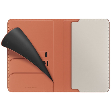 Etui na paszport UNIQ Belmont blokada    RFID terracotta kość słoniowa