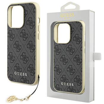 Guess GUHCP15LGF4GGR iPhone 15 Pro 6.1" szary/grey hardcase 4G Charms Collection