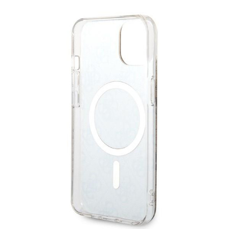 Guess zestaw ładowarka MagSafe + etui do iPhone 14 Plus 6,7" brązowe 4G Print (GUBPP14MH4EACSW)
