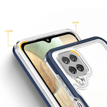 HURTEL ETUI POKROWIEC ŻELOWY DO SAMSUNG GALAXY A22 4G CLEAR 3IN1 Z RAMKĄ
