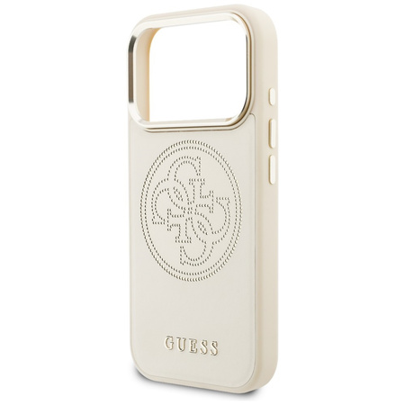 Etui Guess Perforated 4G MagSafe do      iPhone 17 Pro beżowy