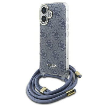 GUESS ETUI HARDCASE CROSSBODY CORD 4G DO IPHONE 16 6.1 Z DEKORACJĄ