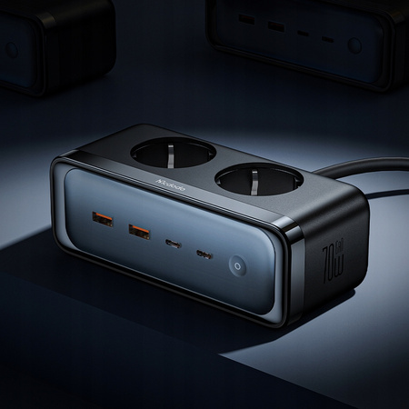 MCDODO ŁADOWARKA SIECIOWA LISTWA ZASILAJĄCA GAN 2xUSB 2xUSB-C 2xAC 70W