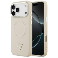 Etui Guess Triangle Logo MagSafe do      iPhone 17 Pro beżowy
