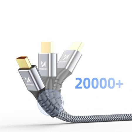 Kabel Wozinsky WPS-16AYL2S DisplayPort 2.1 Certyfikowany VESA 80 Gb/s 16K@60Hz 8K@120Hz 4K@240Hz HDR HDCP DSC 2m - czarny