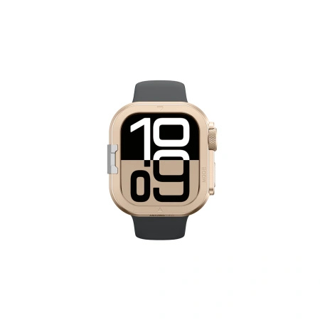 Etui metalowe AMAZINGTHING Titan Pro na Apple Watch 11 46mm aluminiowe - złote