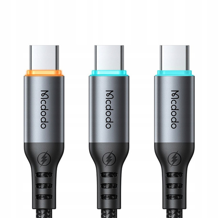 MCDODO KABEL USB-C USB-C SZYBKIE ŁADOWANIE USB TYP C 100W 1M POWER OFF LED