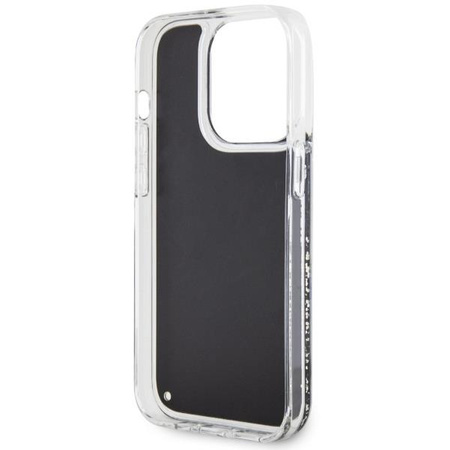Etui Guess GUHCP14LLCSGSGK na iPhone 14 Pro - czarne Liquid Glitter Marble