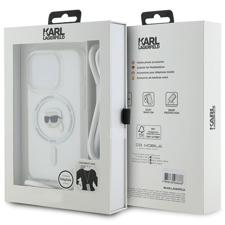 KARL LAGERFELD POKROWIEC CROSSBODY DO IPHONE 15 PRO 6.1 KARL HEAD