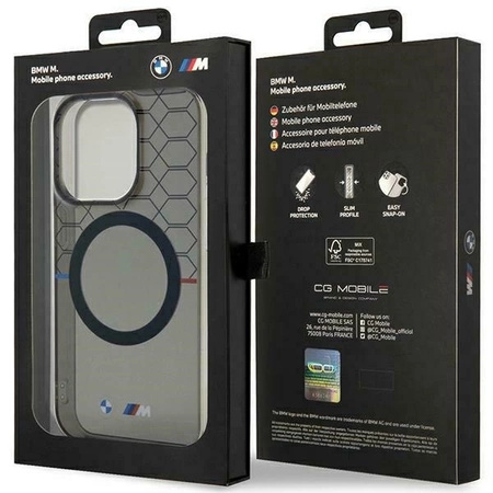 Etui BMW Pattern MagSafe na iPhone 15 Pro Max - szare