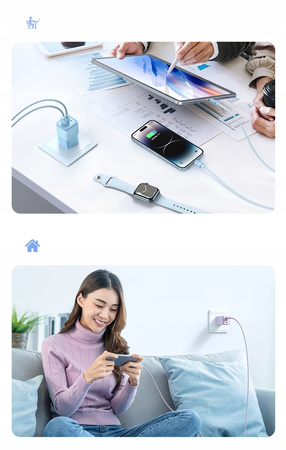 MCDODO ŁADOWARKA KABEL USB-C LIGHTNING DO IPHONE 12 13 14 PRO 1M NIEBIESKI