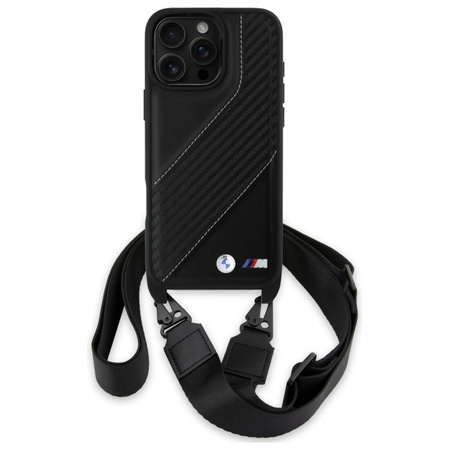 BMW BMHCP16X23PSCCK iPhone 16 Pro Max    6.9 czarny/black hardcase M Edition Carbon Stripe & Strap