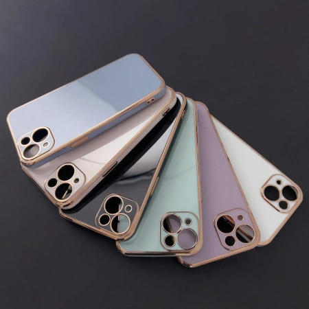 HURTEL ETUI CASE POKROWIEC ZŁOTA RAMKA DO SAMSUNG GALAXY A12 5G ŻELOWY