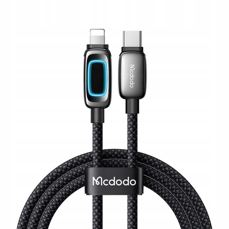 MCDODO KABEL USB-C LIGHTNING SZYBKIE ŁADOWANIE DO IPHONE PD 36W CZARNY 1M
