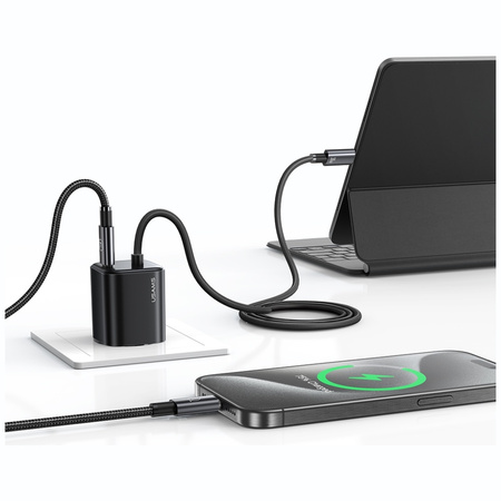 USAMS ŁADOWARKA 30W MINI DO TELEFONÓW 2xUSB-C DO IPHONE 12 13 14 15 PRO MAX