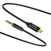 Baseus kabel audio stereo przejściówka AUX 3,5 mm mini jack - USB Typ C do telefonu tabletu 120cm czarny (CAM01-01)